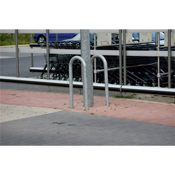 Tree protection hoop | steel tube | � 48 x 2,5 mm / | � 60 x 2,5 mm | for casting in concrete | steel tube � 60 x 2,5 mmtotal width: approx. 800 mmtotal height: approx. 1450 mm | hot-dip galvanized and coatedcolor: green (RAL 6005)